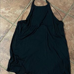 Black Cotton Open Back Dress
